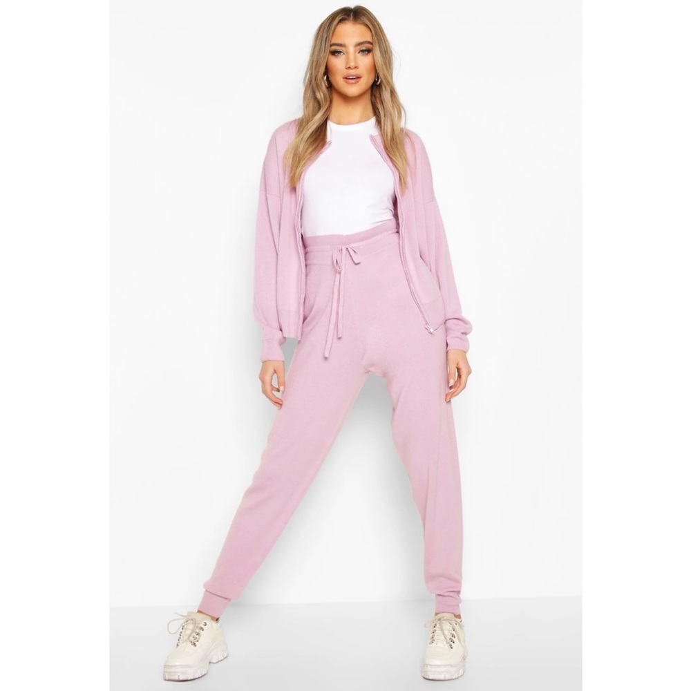 Boohoo Lilac Knit Sweatsuit M